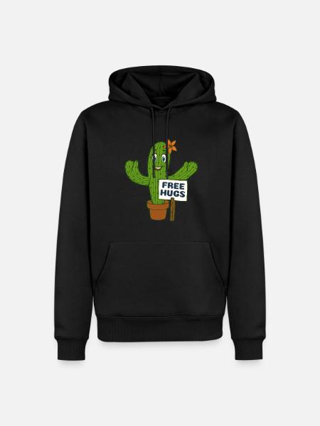 Free Hugs Cactus - Men’s Premium Organic Hoodie - black