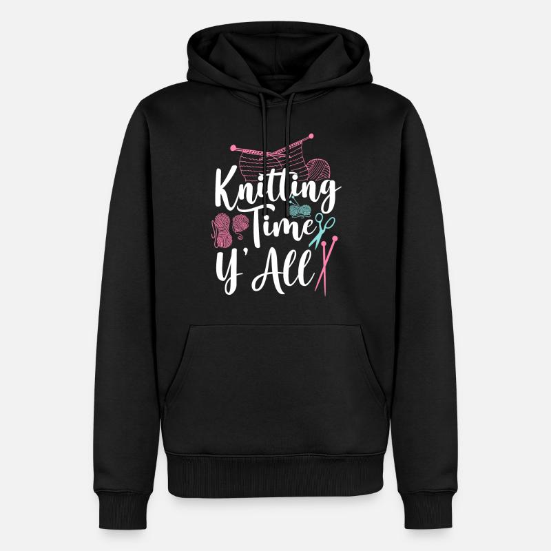 Knitting Knitter Knitting Time - Männer Premium Bio Hoodie - Schwarz