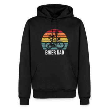 Biker Dad - Cycliste cycliste cycliste - Sweat à capuche Premium bio Homme - noir - Devant - Nico (187cm)