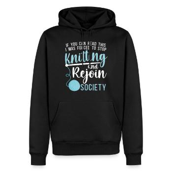 Knitting Knitter If You Can Read - Männer Premium Bio Hoodie - Schwarz - Vorne - Nico (187cm)