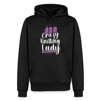 Tricoter Tricoter Fille folle - Sweat à capuche Premium bio Homme - noir - Devant - Nico (187cm)