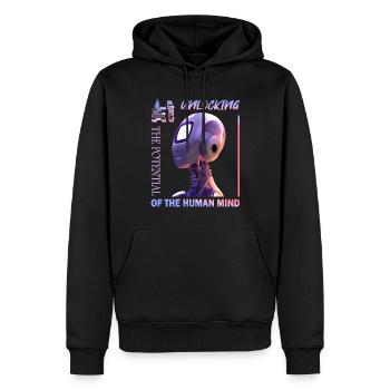 Libérer le potentiel avec l’IA - Sweat à capuche Premium bio Homme - noir - Devant - Nico (187cm)