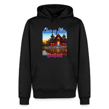 Chiang Mai Sonnenuntergang - Männer Premium Bio Hoodie - Schwarz - Vorne - Nico (187cm)