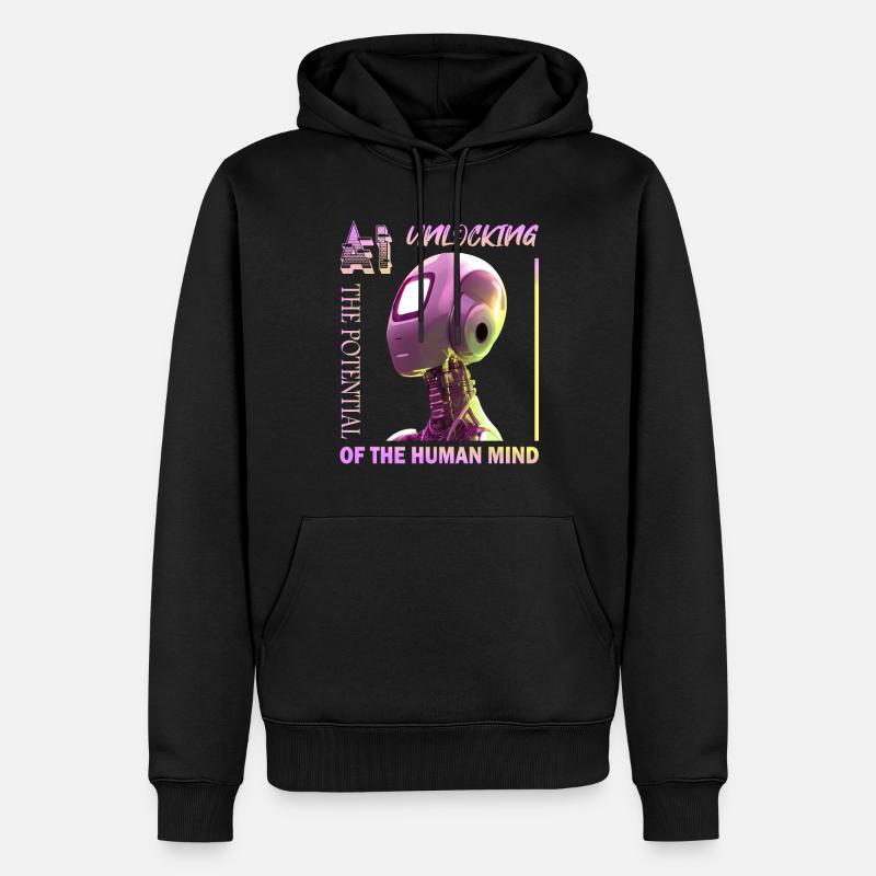 Libérer le potentiel avec l’IA - Sweat à capuche Premium bio Homme - noir