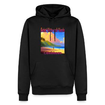 Strand in St. Kitts und Nevis - Männer Premium Bio Hoodie - Schwarz - Vorne - Nico (187cm)