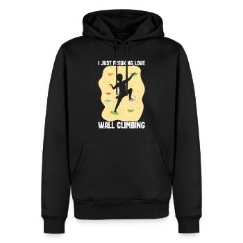Wand Klettern - Männer Premium Bio Hoodie - Schwarz - Vorne - Nico (187cm)