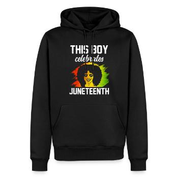 Ce garçon célèbre le Juneteenth Papa Black 1865 - Sweat à capuche Premium bio Homme - noir - Devant - Nico (187cm)
