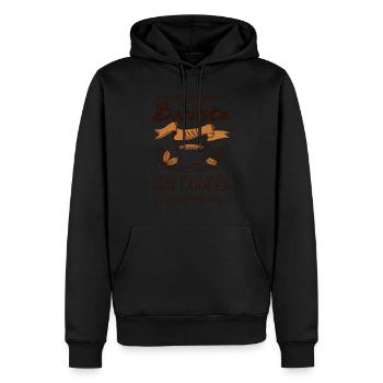 Papa barista - Sweat à capuche Premium bio Homme - noir - Devant - Nico (187cm)