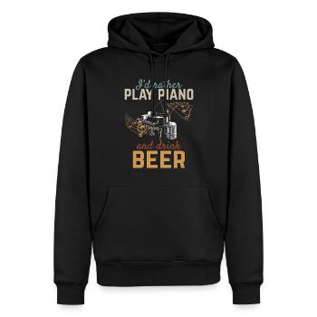 Je préfère jouer du piano et boire de la bière - Piano Music - Sweat à capuche Premium bio Homme - noir - Devant - Nico (187cm)