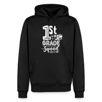 1 Klasse Team Erste Klasse Erstklässler - Männer Premium Bio Hoodie - Schwarz - Vorne - Nico (187cm)