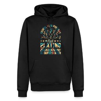Sax Player Saxophone Player School Boy Saxophonist - Männer Premium Bio Hoodie - Schwarz - Vorne - Nico (187cm)