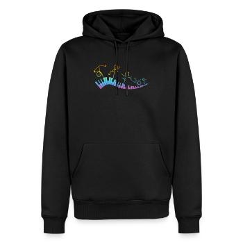 Piano Keyboard - Funny Piano Stick Figure Keyboard - Sweat à capuche Premium bio Homme - noir - Devant - Nico (187cm)