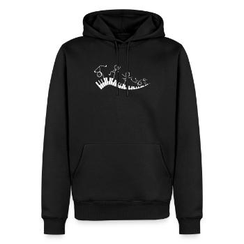 Drôle de piano Stick Figure Pianiste Claviériste - Sweat à capuche Premium bio Homme - noir - Devant - Nico (187cm)