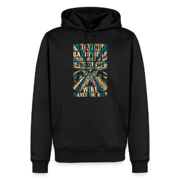 Saxophone Player Quotes Saxophonist - Männer Premium Bio Hoodie - Schwarz - Vorne - Nico (187cm)