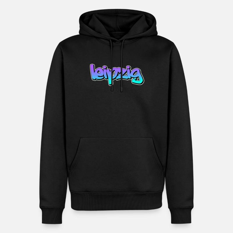 leipzig - Männer Premium Bio Hoodie - Schwarz