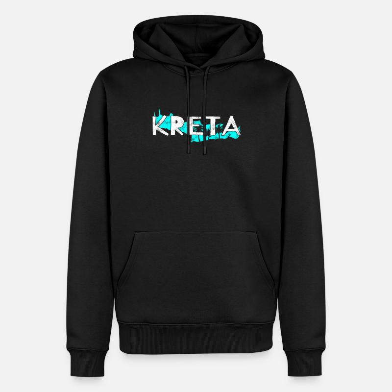 Kreta - Männer Premium Bio Hoodie - Schwarz