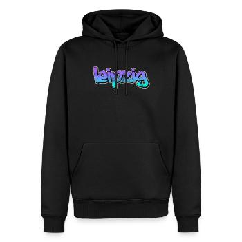 Leipzig - Sweat à capuche Premium bio Homme - noir - Devant - Nico (187cm)