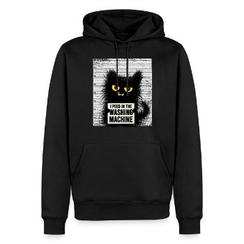 Chat criminel avec des chats disant amoureux des chats - Sweat à capuche Premium bio Homme - noir - Devant - Nico (187cm)