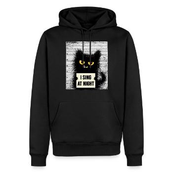 Chat criminel disant sarcasme de chat drôle - Sweat à capuche Premium bio Homme - noir - Devant - Nico (187cm)