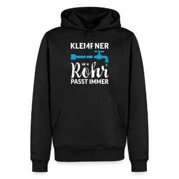 Klempner I Heizungsbauer Heizung Motiv für - Männer Premium Bio Hoodie - Schwarz - Vorne - Nico (187cm)