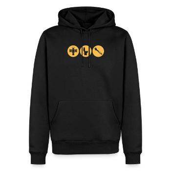 Plombier I Chauffagiste Motif chauffant pour - Sweat à capuche Premium bio Homme - noir - Devant - Nico (187cm)
