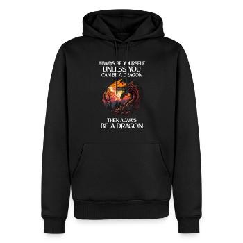 Créatures mythiques Dragon Cadeau Hommes Dragon pour un - Sweat à capuche Premium bio Homme - noir - Devant - Nico (187cm)