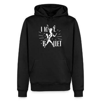 J’aime Ballet Ballerine Ballet Danseur Hobby - Sweat à capuche Premium bio Homme - noir - Devant - Nico (187cm)