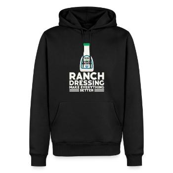 Ranch -Dressing -Ranch -Salad Dressing - Men’s Premium Organic Hoodie - black - Front - Nico (187cm)