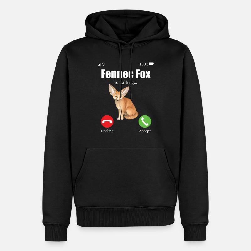 Fennec Fox - Männer Premium Bio Hoodie - Schwarz