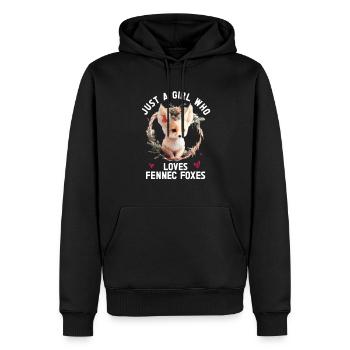 Fennec Fox - Men’s Premium Organic Hoodie - black - Front - Nico (187cm)