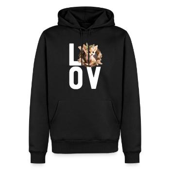 Fennec Fox - Men’s Premium Organic Hoodie - black - Front - Nico (187cm)