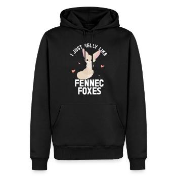 Fennec Fox - Men’s Premium Organic Hoodie - black - Front - Nico (187cm)