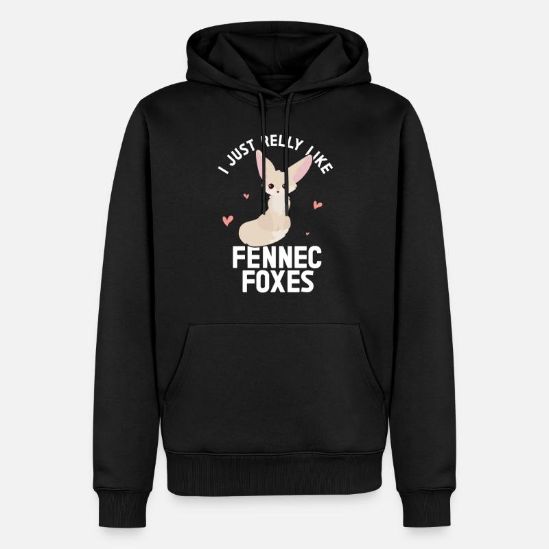 Fennec Fox - Männer Premium Bio Hoodie - Schwarz