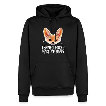 Fennec Fox - Men’s Premium Organic Hoodie - black - Front - Nico (187cm)