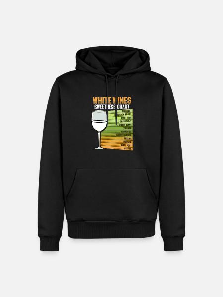 White Wine Sweetness Chart - Men’s Premium Organic Hoodie - black