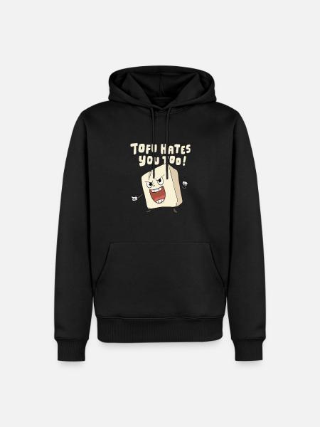 Angry Tofu Pflanzliches Design für einen Veganer - Männer Premium Bio Hoodie - Schwarz