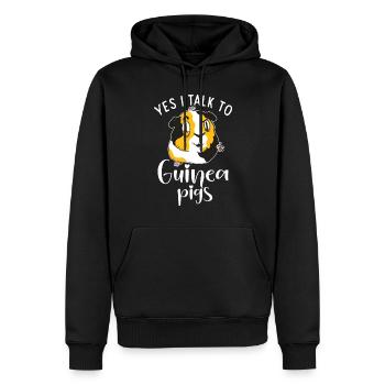 Cadeau mignon cochon d’Inde - Sweat à capuche Premium bio Homme - noir - Devant - Nico (187cm)