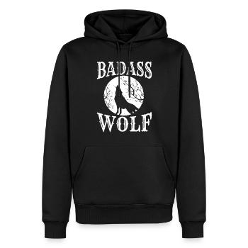 Wolf Geschenke Wolf Lover - Männer Premium Bio Hoodie - Schwarz - Vorne - Nico (187cm)