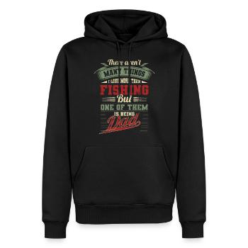 Vatertag Fischen Angeln Papa Geburtstagsgeschenk - Männer Premium Bio Hoodie - Schwarz - Vorne - Nico (187cm)