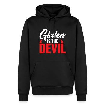 Funny Gluten est le diable pour les amateurs sans gluten - Sweat à capuche Premium bio Homme - noir - Devant - Nico (187cm)