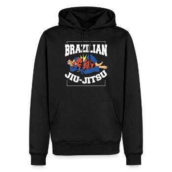 Jiu Jitsu Arts Martiaux Kung Fu & Karaté Jiu Jitsu - Sweat à capuche Premium bio Homme - noir - Devant - Nico (187cm)
