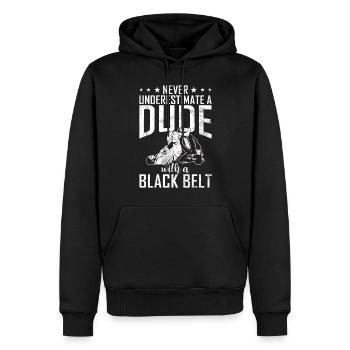 Jiu Jitsu Arts Martiaux Kung Fu & Karaté Jiu Jitsu - Sweat à capuche Premium bio Homme - noir - Devant - Nico (187cm)