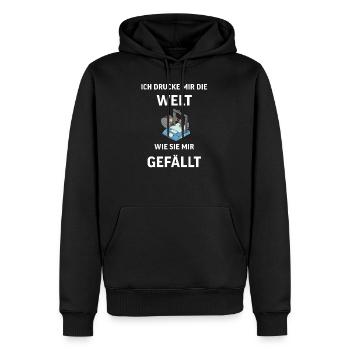 3D Druck Printing CAD PLA Filament 3d drucken - Männer Premium Bio Hoodie - Schwarz - Vorne - Nico (187cm)
