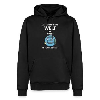 3D Druck Printing CAD PLA Filament 3d drucken - Männer Premium Bio Hoodie - Schwarz - Vorne - Nico (187cm)