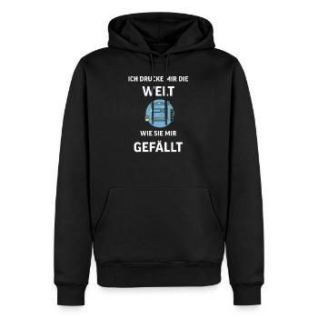 3D Druck Printing CAD PLA Filament 3d drucken - Männer Premium Bio Hoodie - Schwarz - Vorne - Nico (187cm)