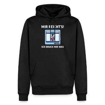 3D Druck Printing CAD PLA Filament 3d drucken - Männer Premium Bio Hoodie - Schwarz - Vorne - Nico (187cm)