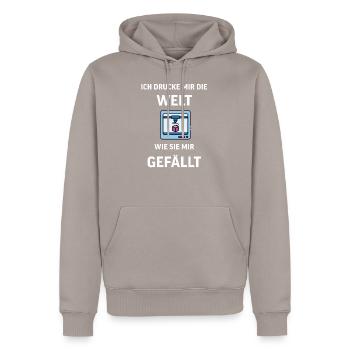 3D Druck Printing CAD PLA Filament 3d drucken - Männer Premium Bio Hoodie - Taupe - Vorne - Nico (187cm)