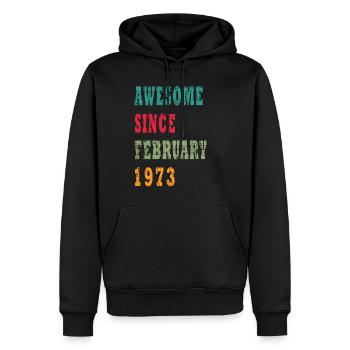 50 Jahre alt, Geburtsspruch - Männer Premium Bio Hoodie - Schwarz - Vorne - Nico (187cm)