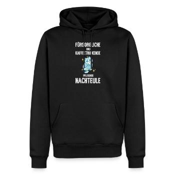 Krankenschwester I Nachteule im Nachtdienst für - Männer Premium Bio Hoodie - Schwarz - Vorne - Nico (187cm)