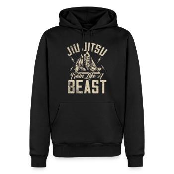 Jiu Jitsu Arts Martiaux Kung Fu & Karaté Jiu Jitsu - Sweat à capuche Premium bio Homme - noir - Devant - Nico (187cm)